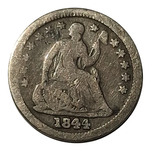 1844-P Seated Liberty Half Dime — photo from the most recent tracked eBay sale