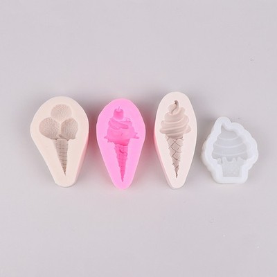 Ice cream cone chocolate fondant silicone mold cake decorative ornaments plug-$g