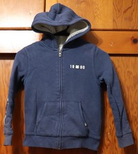 Lucky Brand Jacket Hoodie Sherpa Lined Full Zip Navy Youth Small 7/8 S Boy Girl