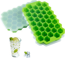 2 PCS Premium Ice Cube Trays, Silicone Ice Cube Molds with Sealing Lid, 74-Ice