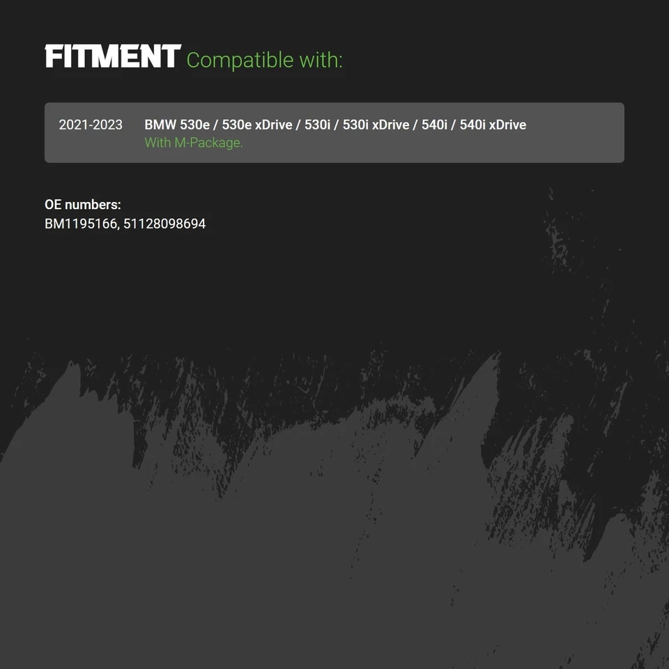 Bumper Valance For BMW 530e xDrive 21-23 Replacement Rear Lower Standard Line - Изображение 2 из 2