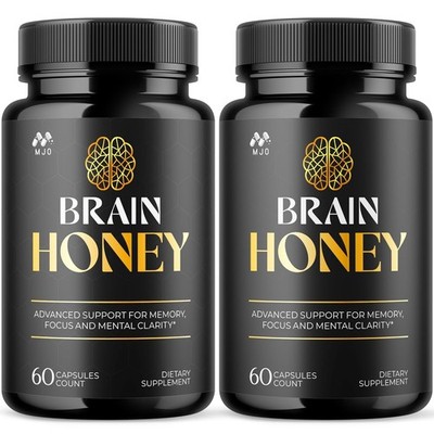 2PK Brain Honey Mental Clarity, Focus, Concentration & Memory Support Supplement