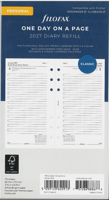 Filofax Kalendereinlage Personal /1 Tag /1 Seite deutsch 2027 Art. Nr. 27-68442