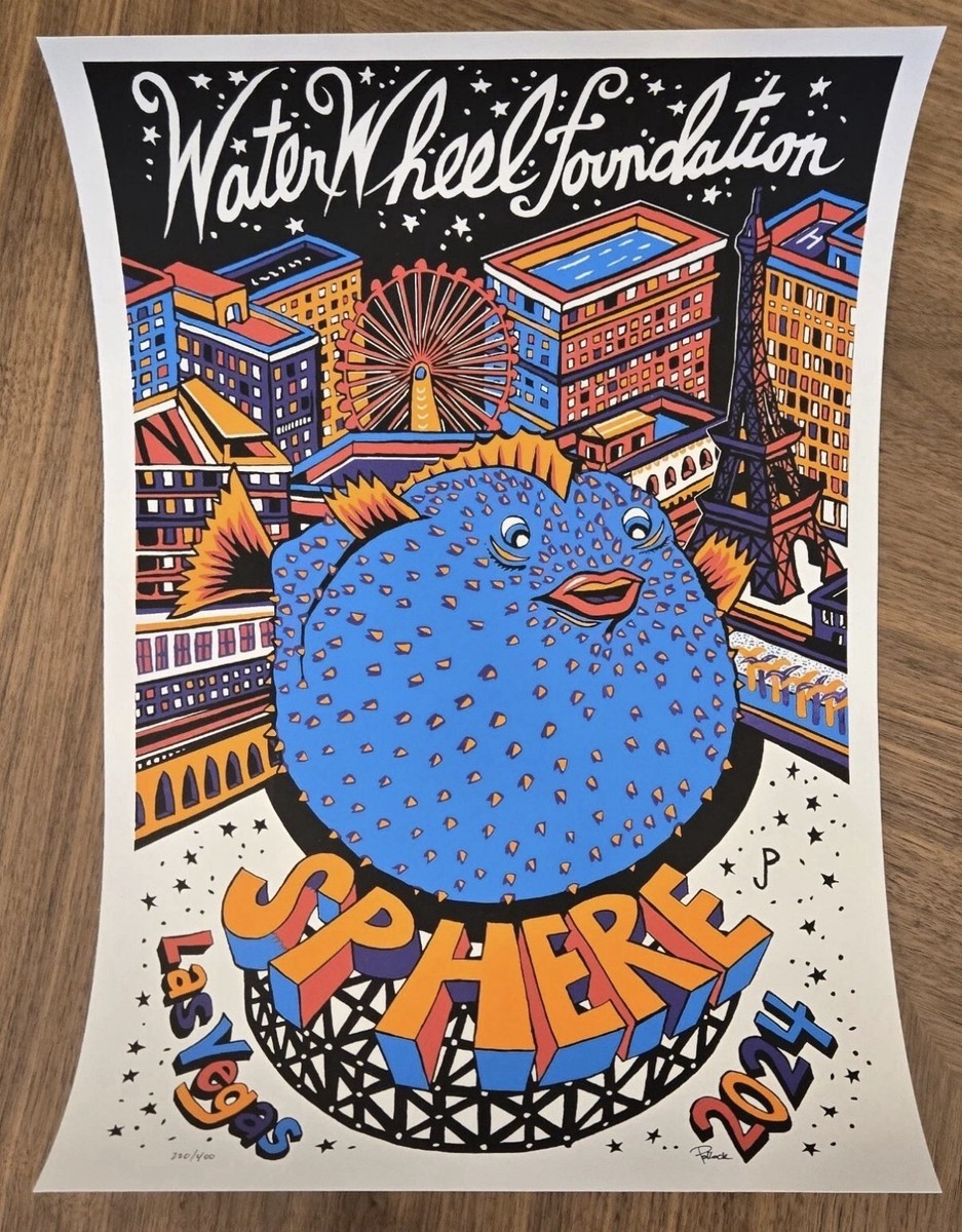 Jim Pollock Phish Original Marker Drawing Puffer Fish Sphere Las