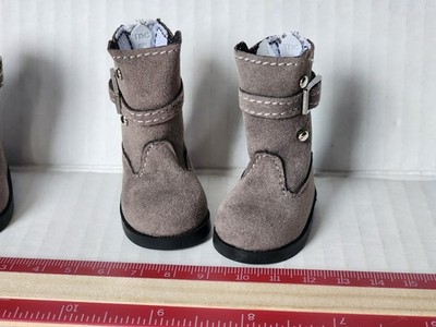 1 PAIR GREY SUEDELIKE 50mm BOOTS for 13'' EFFNER LD,MY MEADOW,C.LOWE DOLLS