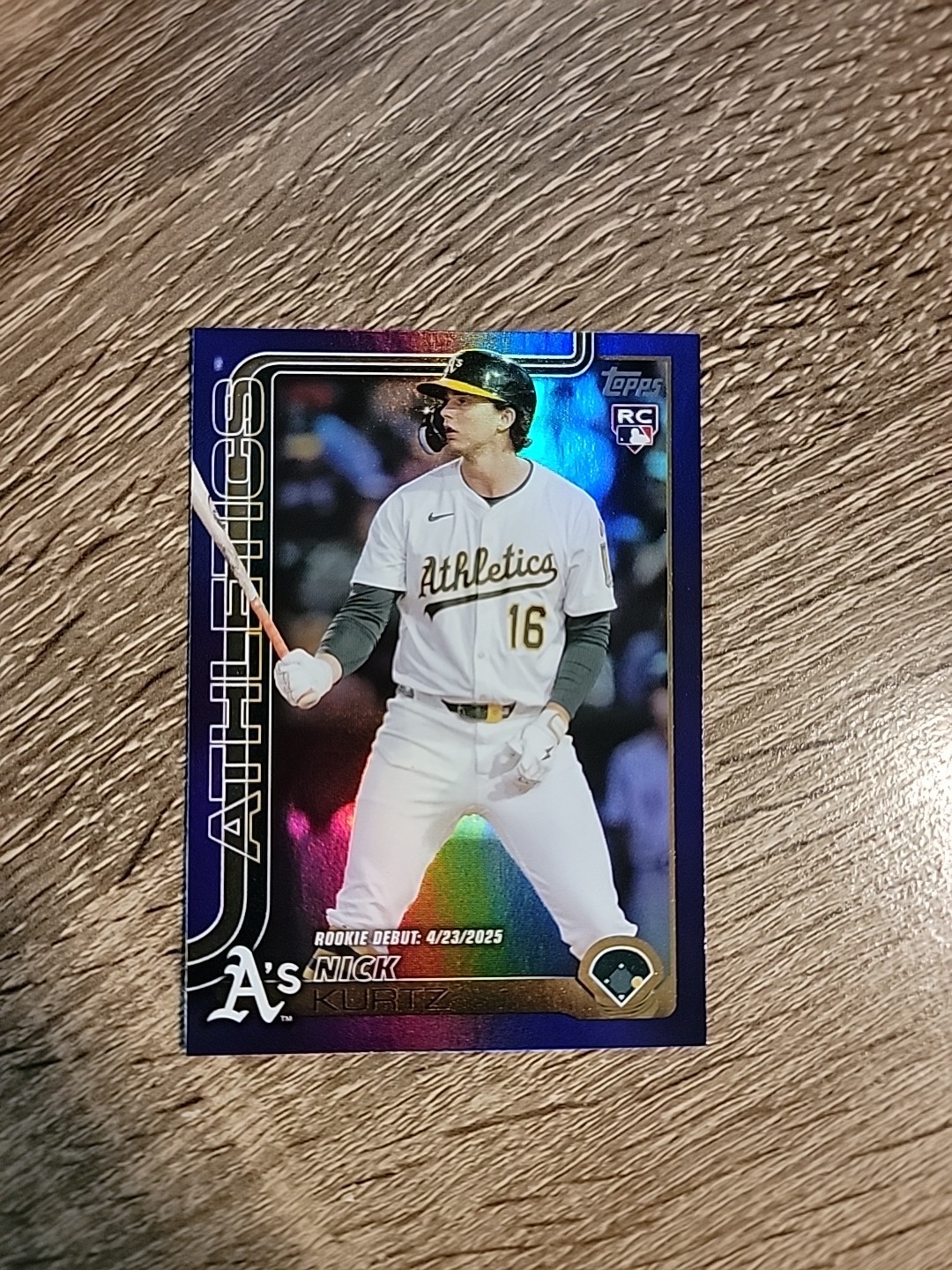 2025 Topps Update Nick Kurtz Athletics Rookie Card /250 Purple Foil RC #US197