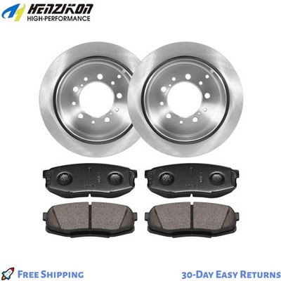Fits Land Cruiser Tundra Sequoia LX570 Rear Brake Disc Rotors Ceramic Brake Pads