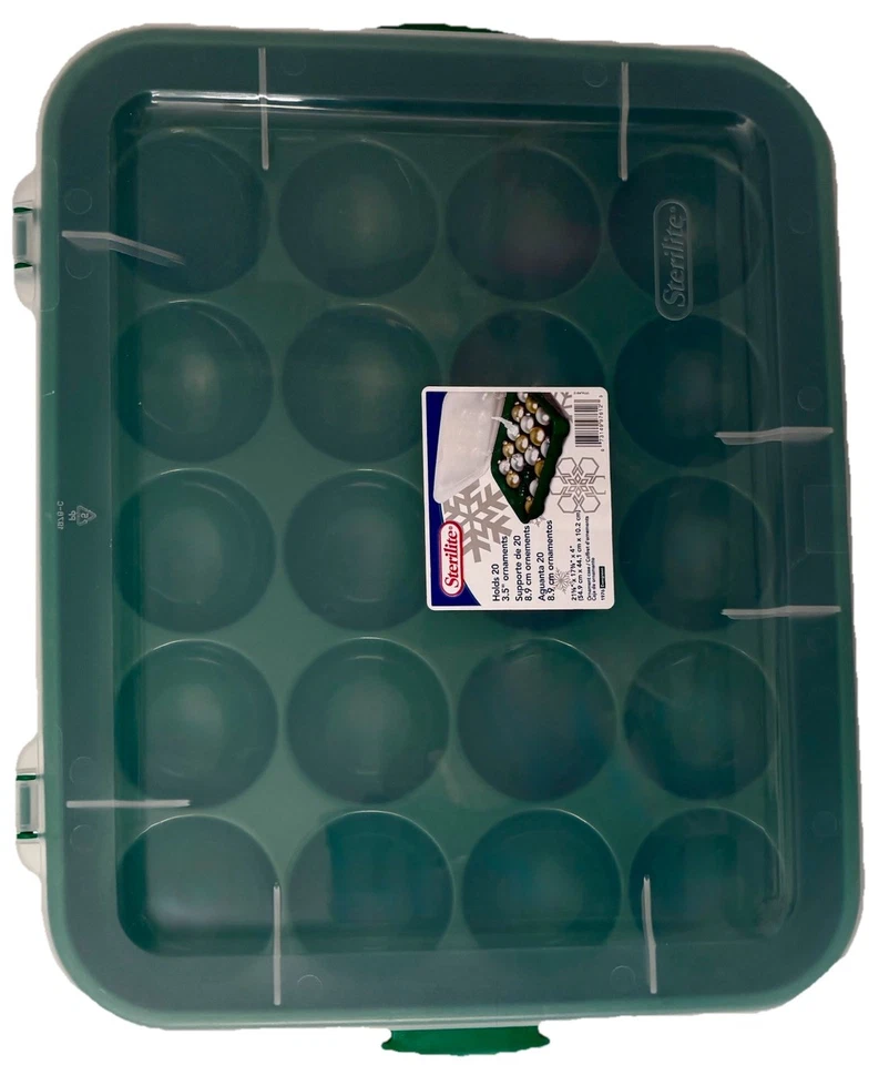 Sterilite Christmas Holiday Ornament Storage Boxes Cases Set Lot Of 2 - Image 2 of 3