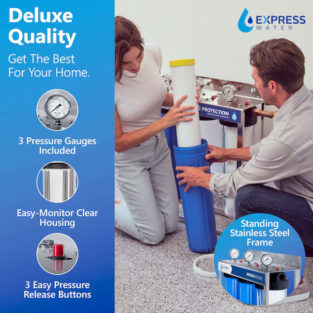 Express Water Carbon, Heavy Metal, and Anti-Scale Whole House Water Filtration S