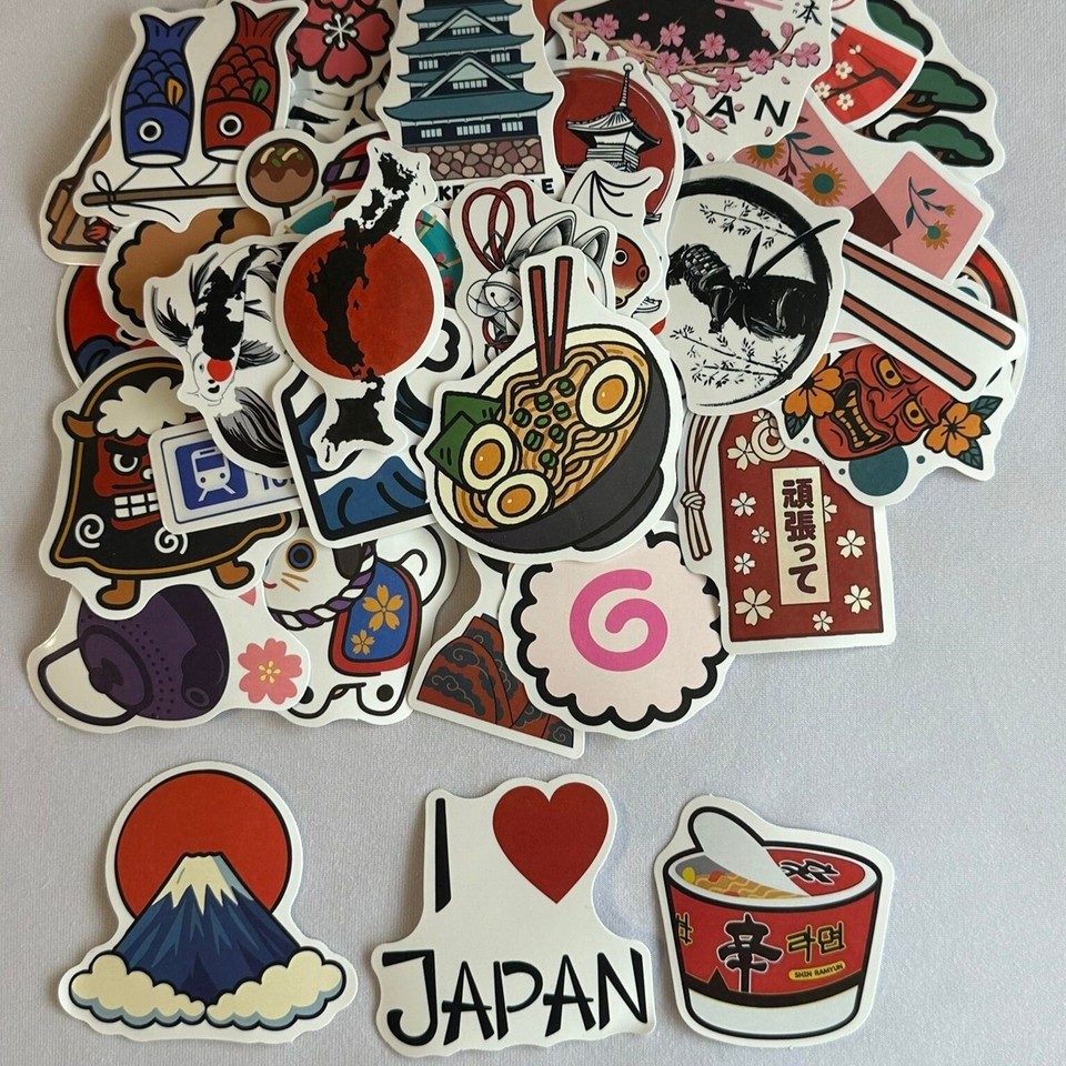 Ship to Japan only] Japan cultural stickers 3pcs 日本文化ステッカー お試し3枚セット 送料 ...