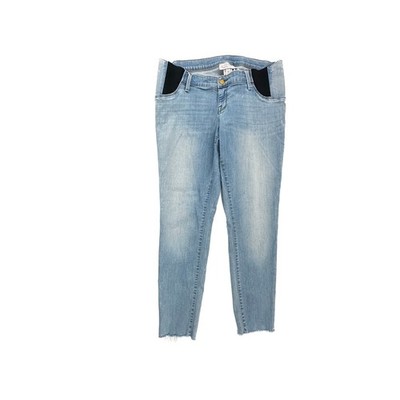 Isabel Maternity Jeggings Raw Hem Women' size 10 Medium Wash Blue Denim jeans