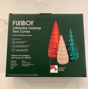 Funboy Holiday Nadmuchiwane drzewa Zestaw (3) Wakacje wewnątrz i na zewnątrz NOWY W pudełku