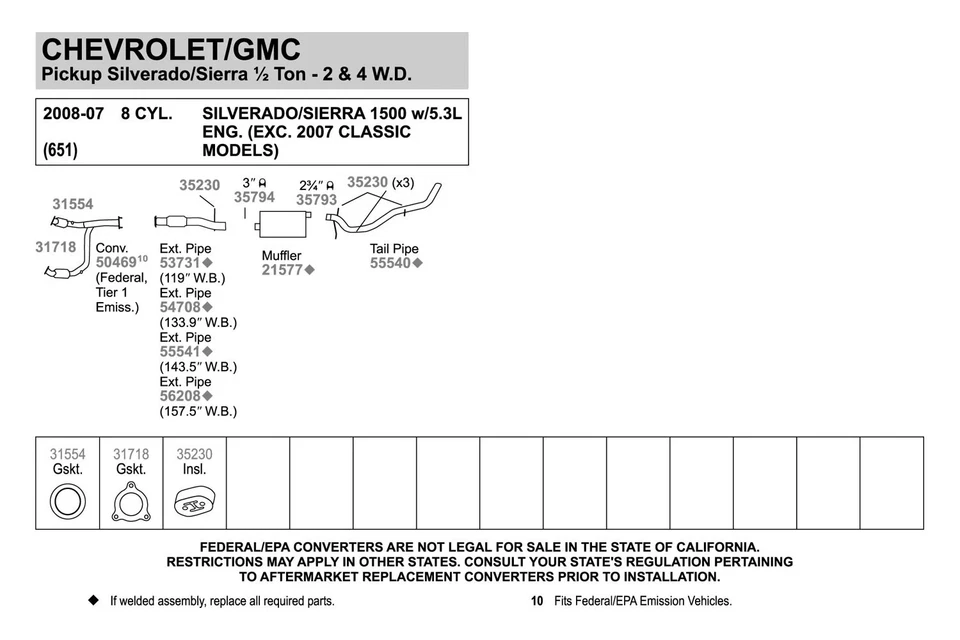 For Chevy Silverado 1500 07-08 Aluminized Steel Exhaust Flex & Pipe Assembly Foto 3 de 3