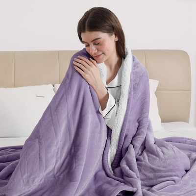 Cozy Twin Electric Blanket, 62''x84'', 5 Heat Levels, Auto Off, Lavender Violet