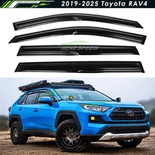 For 2019-2025 Toyota RAV4 JDM 3D Wavy Mugen Style Window Visors Rain Guards Vent