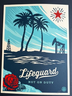 Shepard Fairey Obey Giant Lifeguard not on duty print MINT S/N 2014 L/E 450