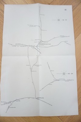 1915 North Eastern Railway Entfernungsdiagramm Plan Karte Darlington Ref 55