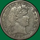 1902 Barber Quarter Choice Extremely Fine XF+ Coin #40421