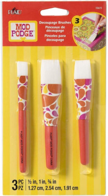 MOD PODGE - Premium Decoupage Bürsten - Set mit kurzem Stiel - 3er Pack (10615)