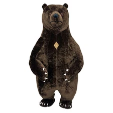 Inflatable Brown Bear Costume Adult Halloween Plush Mascot Cosplay Party Outfit