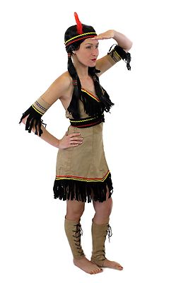 Tolles Set: Kostüm Damen Damenkostüm Indianerin Indianerfrau L019 XS S M L
