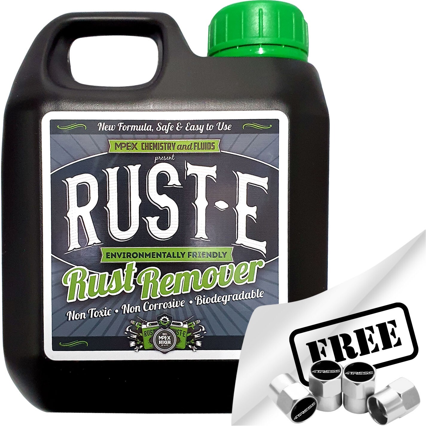 RUST-E Rust Remover Liquid Solution Removes Metal Oxides Water Soluble 1L+CP