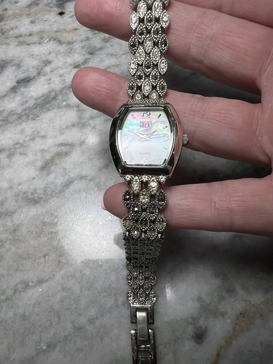 Vintage Gruen II Ladies Bracelet Silver Tone Watch, Crystal  display picture 2
