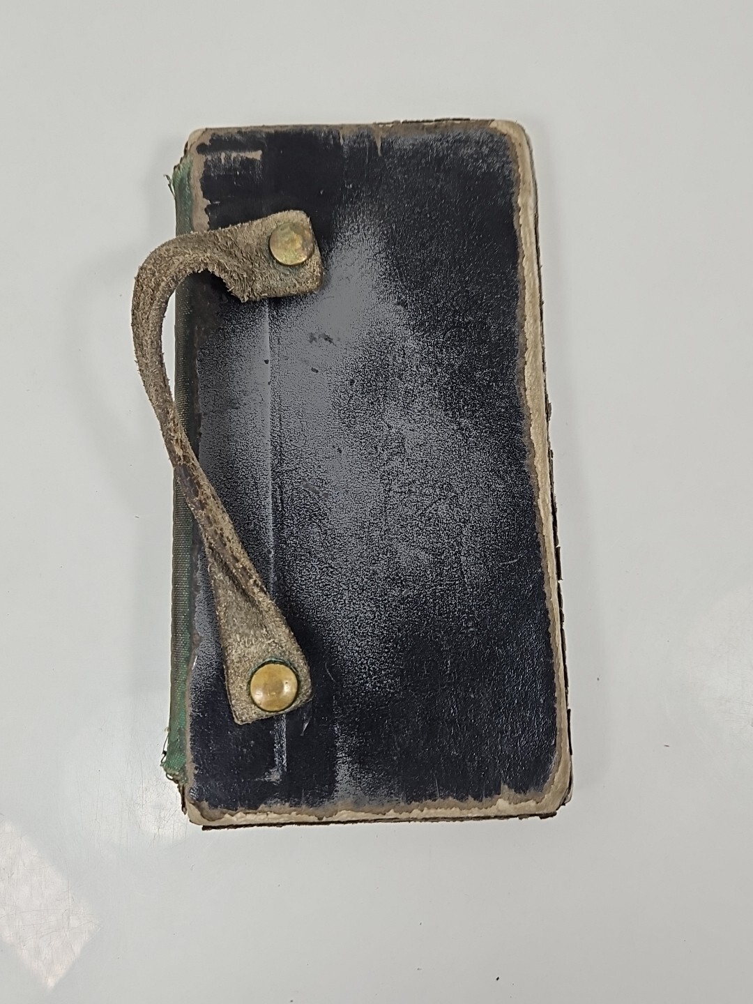 Antique Leather Notebook Hard Pages Workshop Booklet Leather Strapped