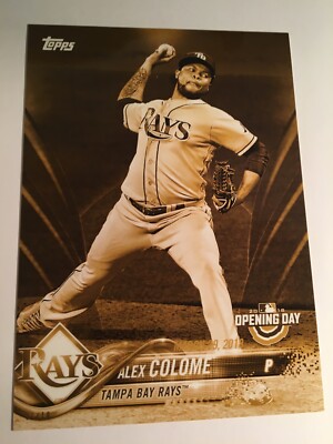 2018 Topps Opening Day 5x7 Jumbo Alex Colome Rays 194 Gold 01/10