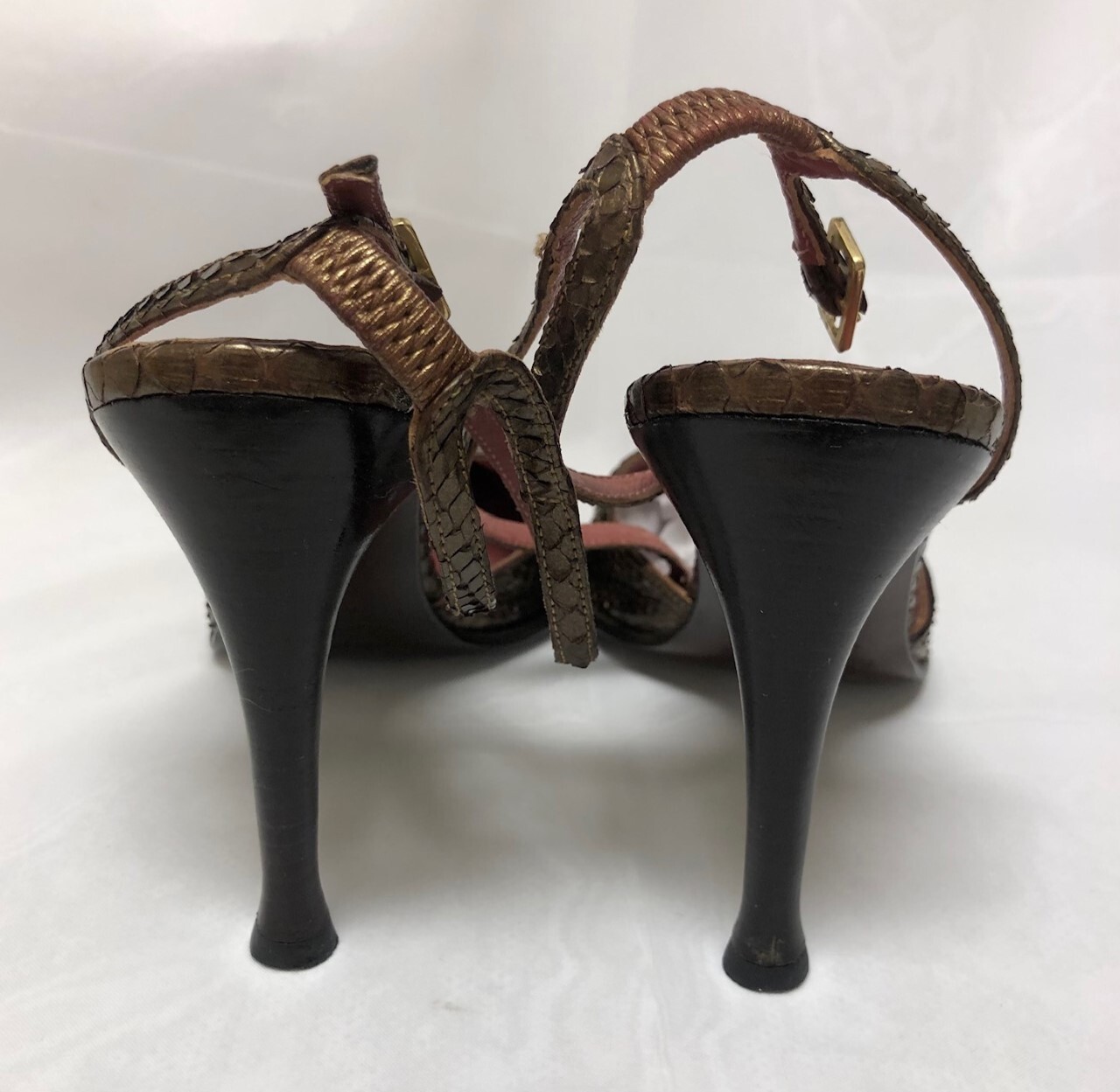 Auth SERGIO ROSSI Lizard-Python  Shoes Heels 4/37… - image 2