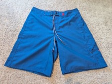 The North Face Surf Board Shorts 34 Blue Outdoor Hiking Swimming Zip Pocket