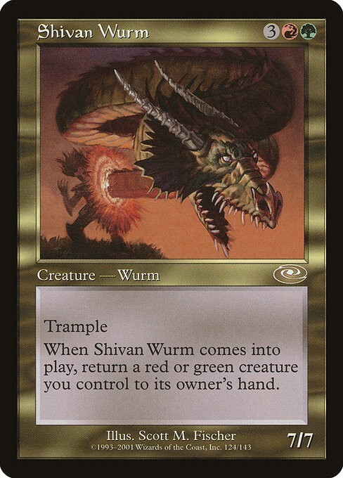 MTG Planeshift --- SHIVAN WURM --- RARE! NM! Magic the Gathering!
