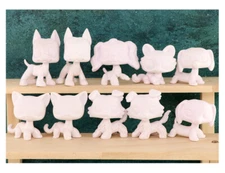 Custom LPS White Base 10x Dog Cat Shorthair Collie Dachshund DIY Paint Kids Gift