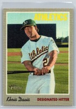 2019 Topps Heritage #13 Khris Davis 1970 Cloth Stickers