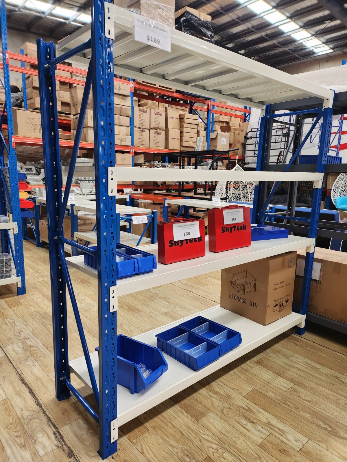 SkyTech 202BG Metal Storage Shelves Up to 800kg 200x200x60cm Grey