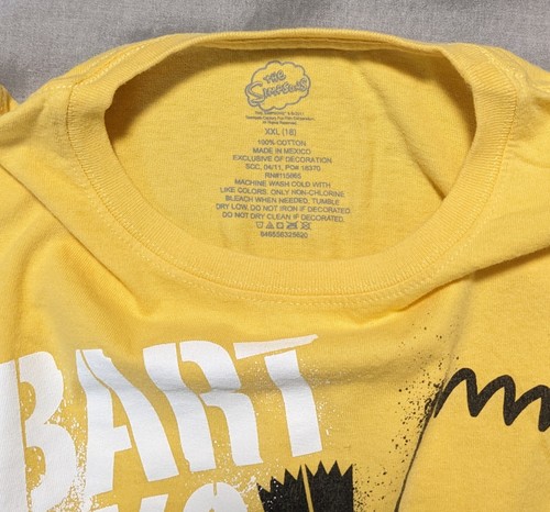 Bart Simpson SK8 Skateboarding Yellow Shirt Youth XXL 18 - Picture 3 of 6