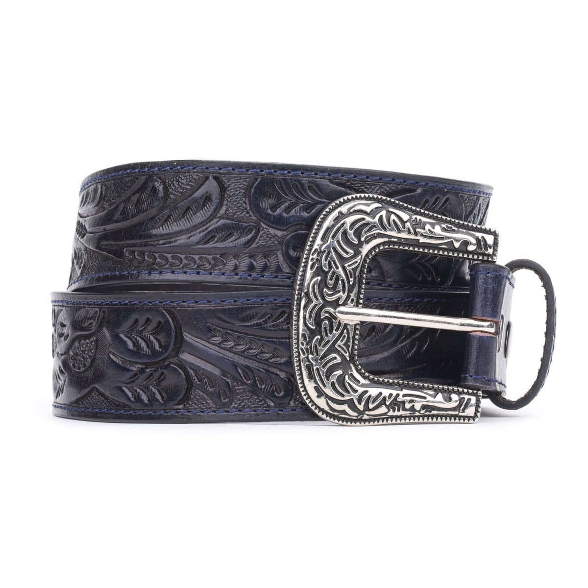 DETACHABLE BUCKLE LEATHER MEN'S WESTERN BELT STRAP COWBOY RODEO EMBOSSED  FLORAL