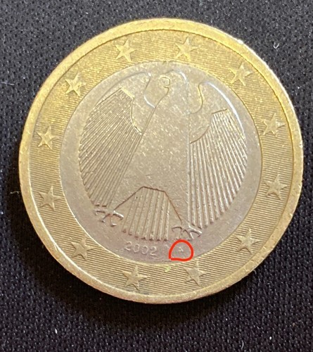 Pièce De 1 Euro Allemagne 2002 - Bi-métallique, Aigle, Frappe F, Rare !
