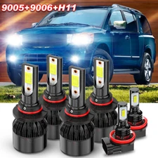 for 2011-2015 Nissan Armada Sport Utility 4-Door LED Headlight + Fog Light Bulbs