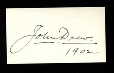 John Drew D.1927 Broadway Actor Signed 2x3.5 Cut