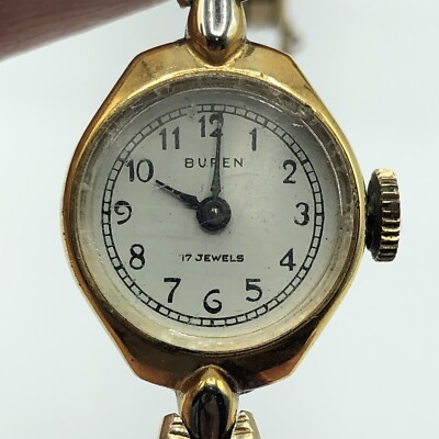 Vtg Ladies Buren 17 Jewel 10K RGP Mechanical Wind Watch /b  display picture 3