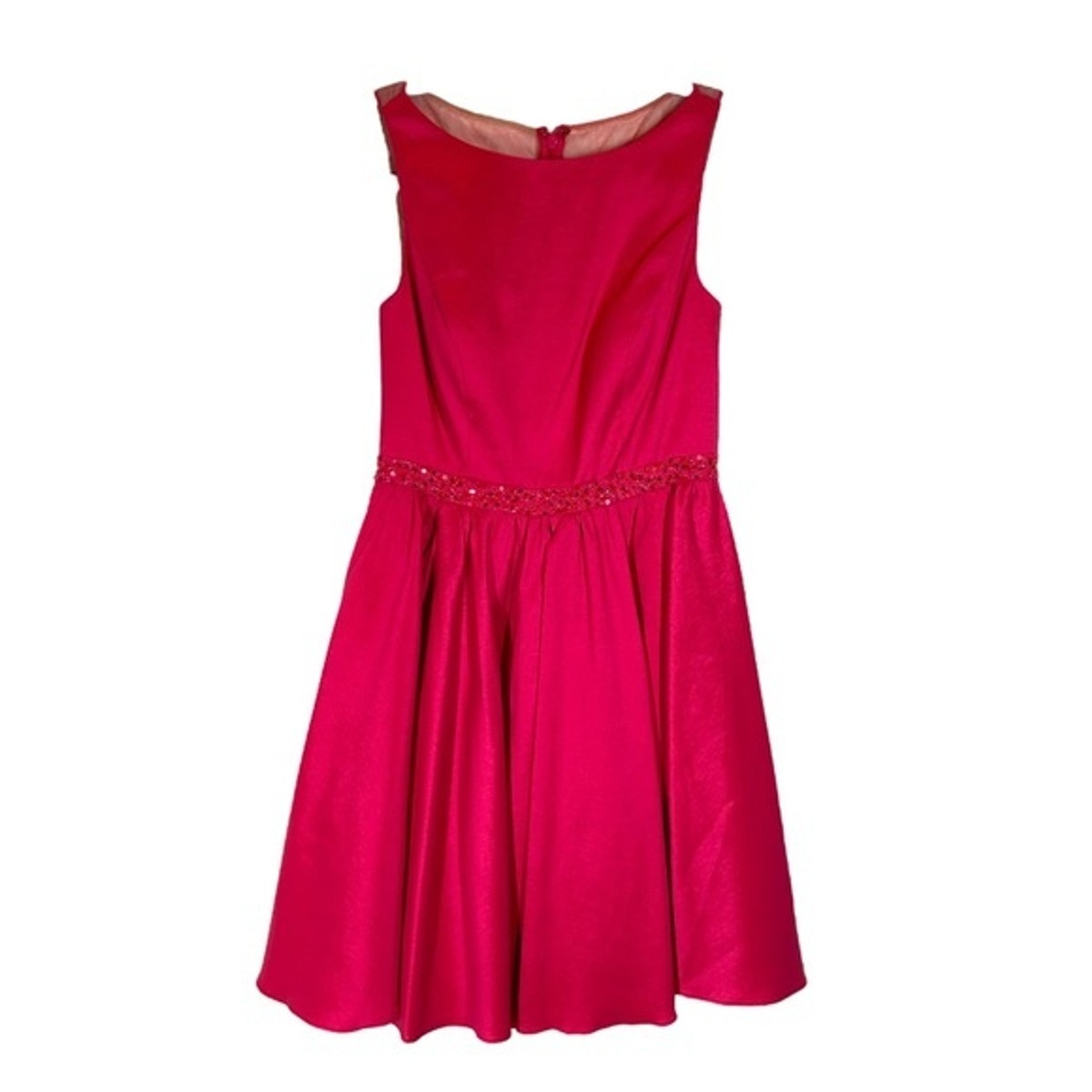 Aidan Mattox Cocktail Dress Barbie Hot Pink Nude Illusion Mesh Back Fit & Flare Aidan Mattox Cocktail Dress Barbie Hot Pink Nude Illusion Mesh Back Fit & Flare