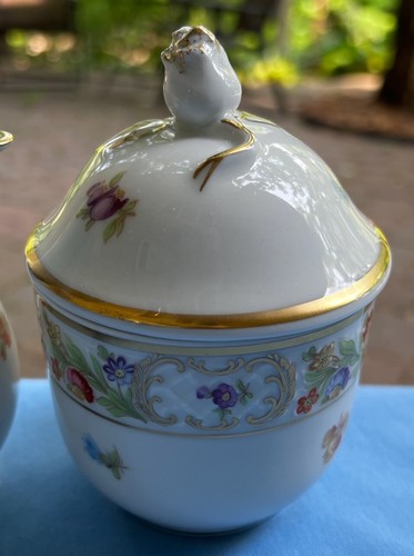 Schumann Bavaria Empress Dresden Flowers Tea Set: Tea Pot, Creamer, Sugar w Lid - Picture 9 of 20