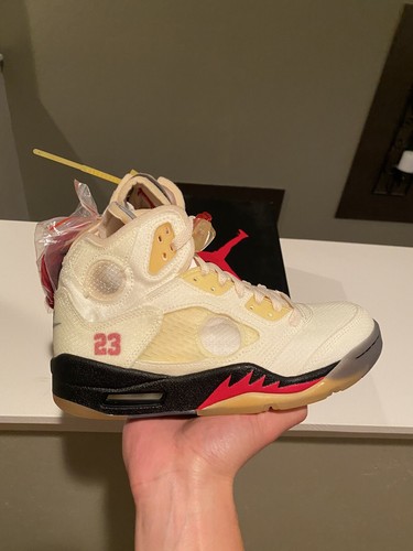 Buy Nike Air Jordan 5 Retro SP x Off White Sail Fire Red Black Size 6  Online at Lowest Price in Ubuy Nepal. 125275953007