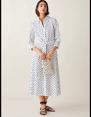 Zara Polka Dot MIDI Shirt Dress M | eBay