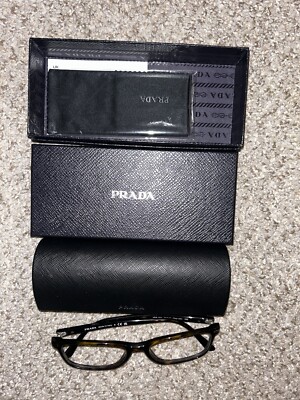 Prada Eyeglasses Optical Frame PR 14WV 2AU1O1 Havana Man Made In Italy 