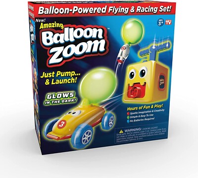 Balloon Zoom Balloon-Powered Flying & Racing Set As Seen on TV Brand New
