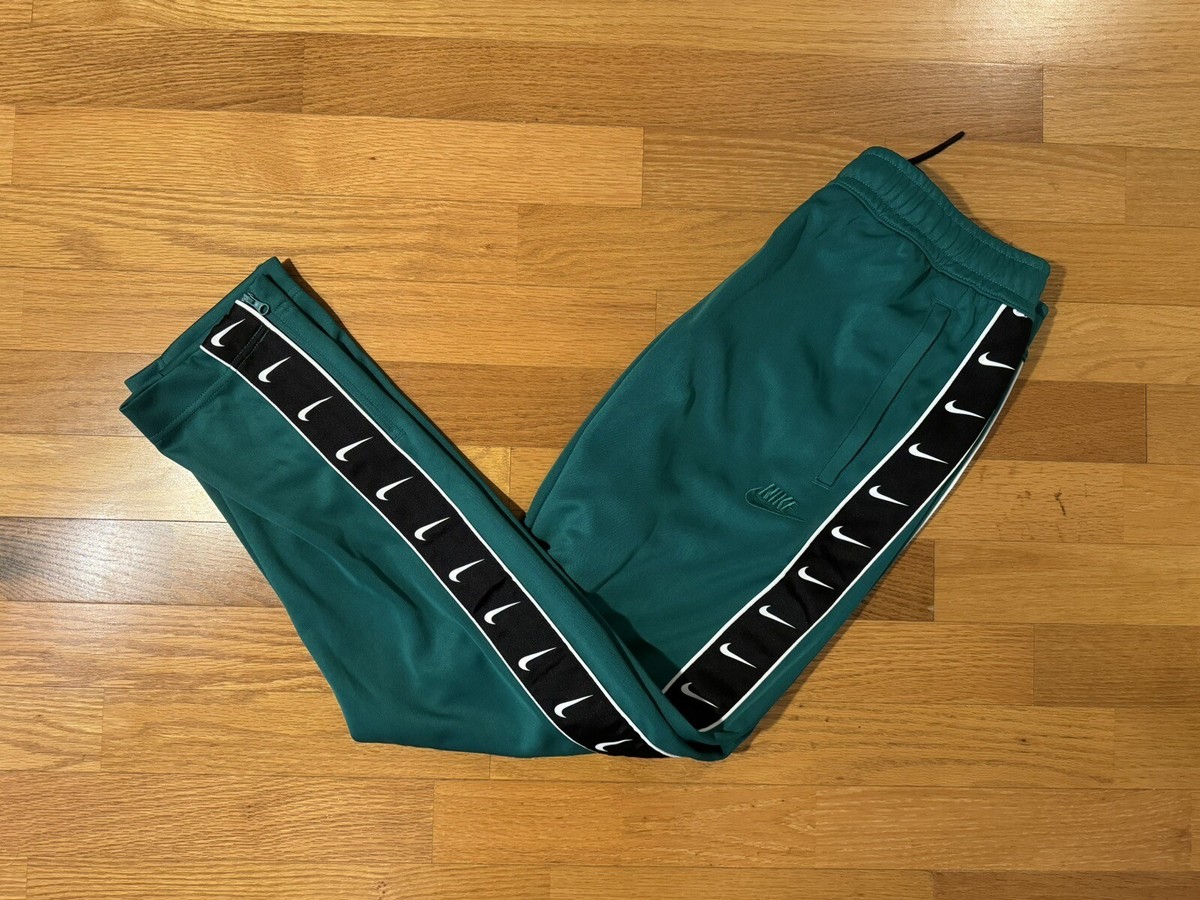 New M Nike Sportswear Park Statement Track Pants Black Green HBR