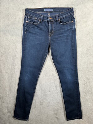 J Brand Skinny Jeans Womens 29 Dark Blue Stretch Mid Rise