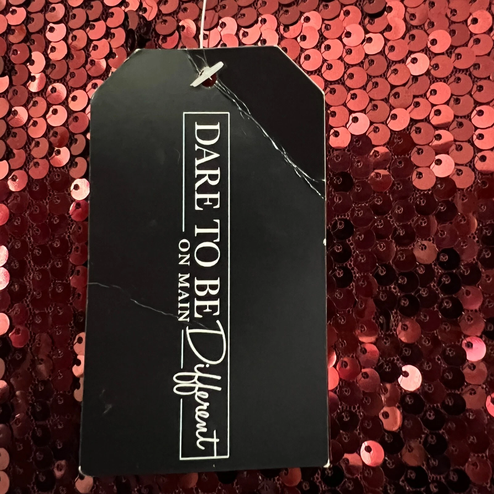 Abito donna paillettes pomodoro volante piccolo rosso elasticizzato San Valentino polsini piuma nuovo con etichetta